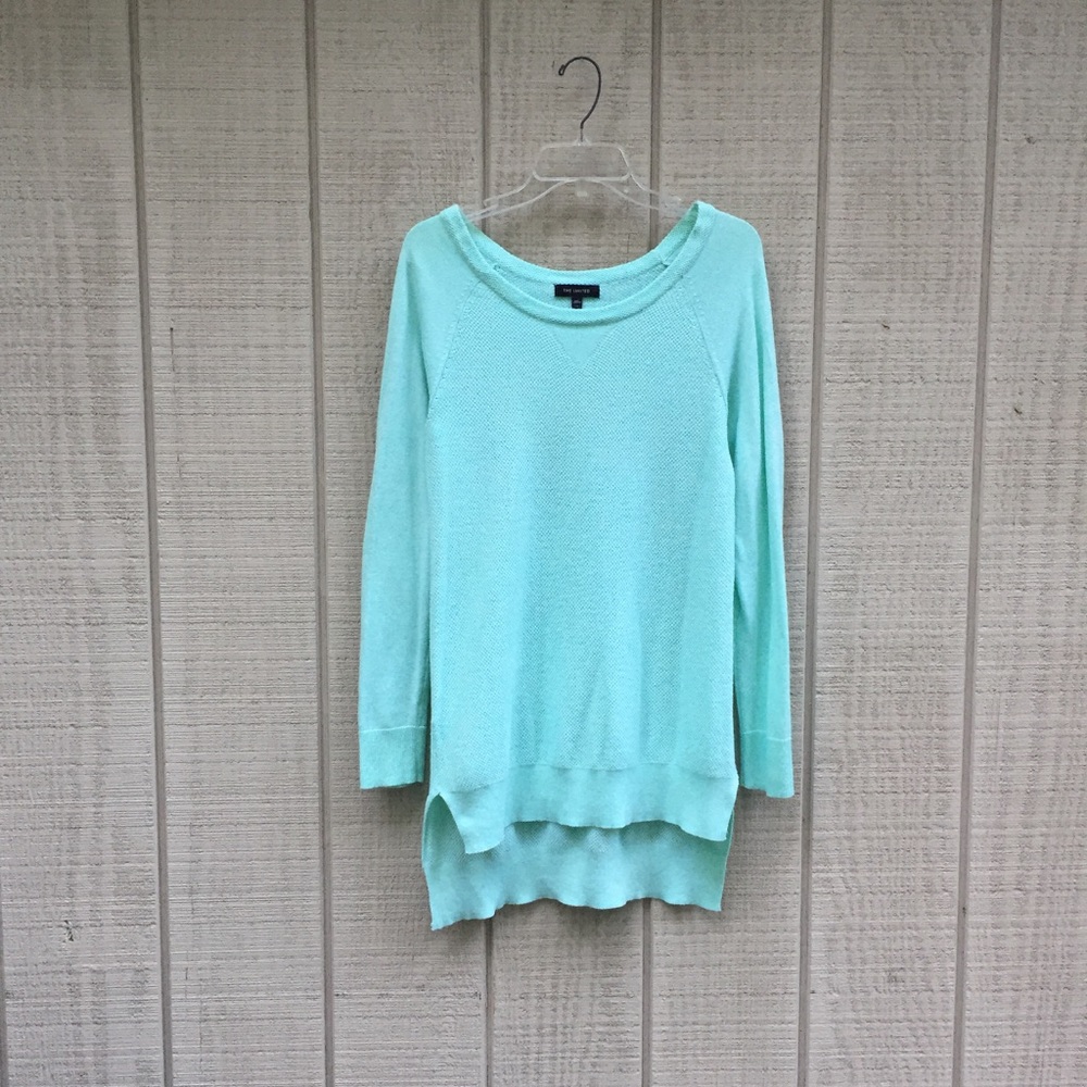 The Limited mint athleisure baseball sweater, L